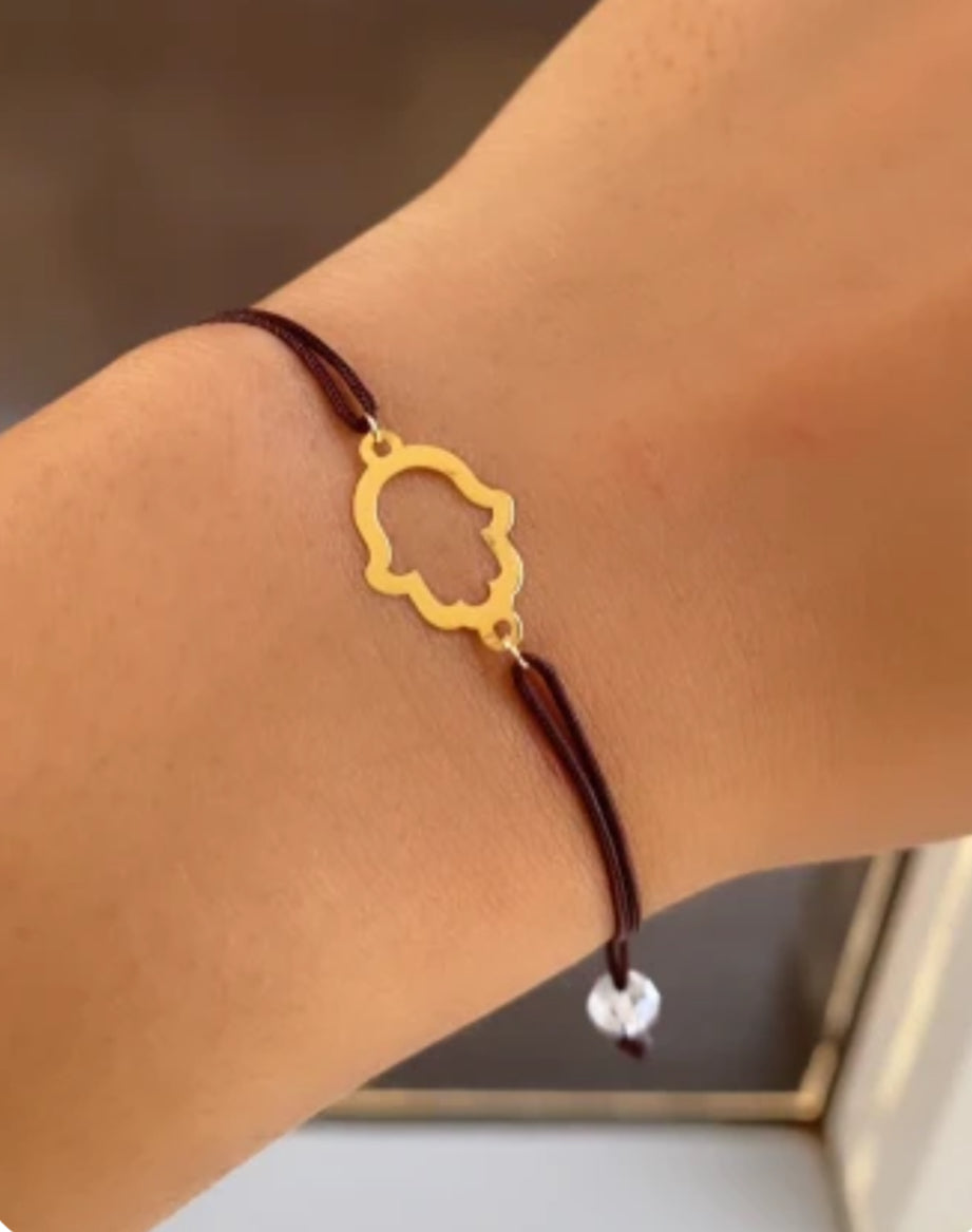 Cordon khemisa en Or 18k . Pendantif Solide