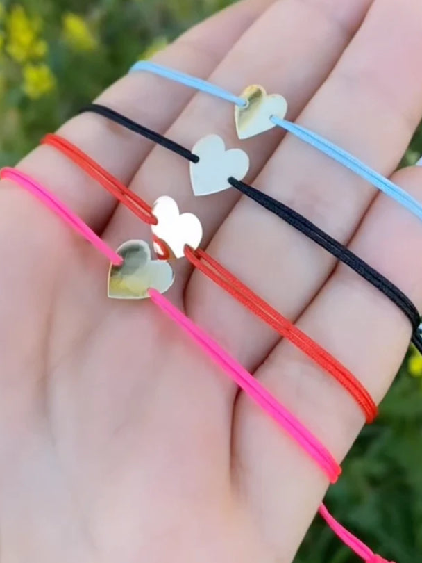 Cordon cœur en Or 18k . Motif Solide