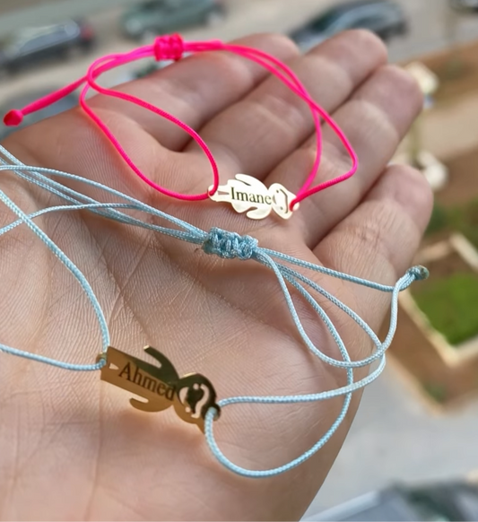 Bracelet personnalisé en Or 18 carats. Tous les prénoms disponibles