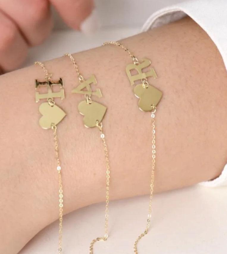 Gourmette cœur personnalisée en Or 18 carats.